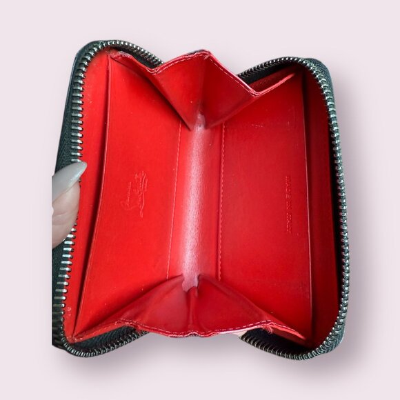 Christian Louboutin Panettone Black Spike Zip Cardholder w/ Box - Picture 6 of 7